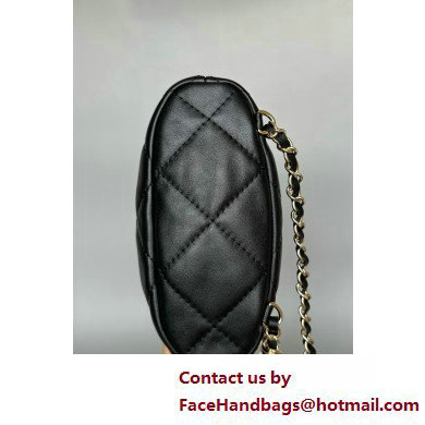 CHANEL Shiny Lambskin  &  Gold-Tone Metal Backpack AS4810 black 2025